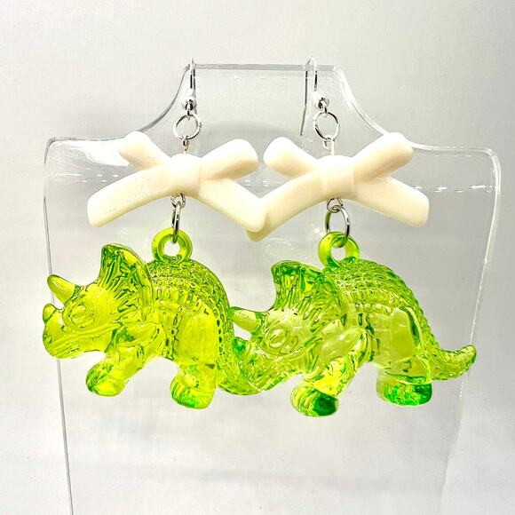 Dinosaur Earrings - Triceratops Earrings - Dino Accessories - Jurassic Park Ear - Picture 8 of 11
